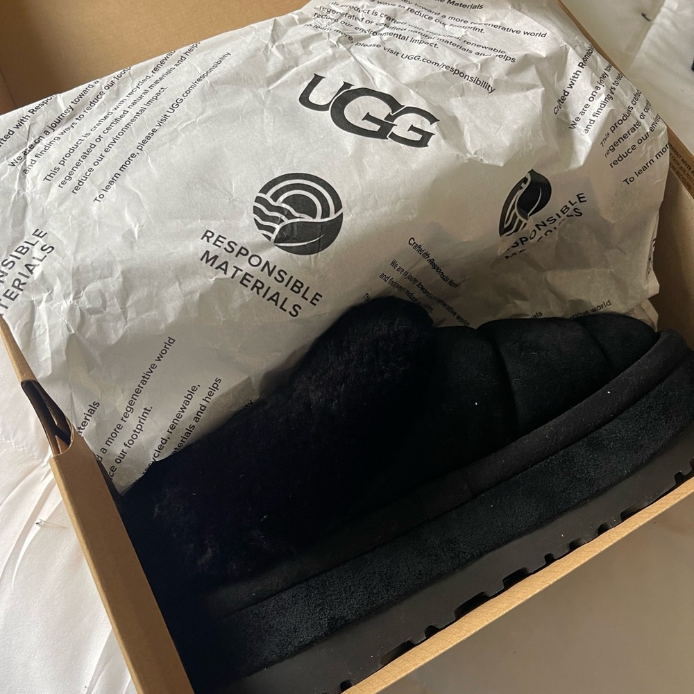 UGG Black Suede Slippers